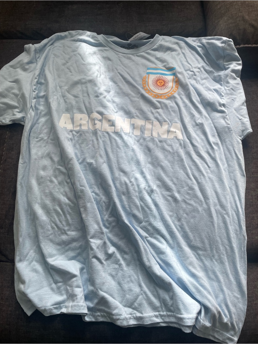 Argentina Soccer Blue T-Shirt Size XXL new Goodie Two Sleeves Men’s Graphic